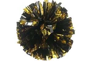 PUZINE 2pack/4pack 13" Cheerleading Metallic Foil & Plastic Ring Pom Poms Cheerleading Poms 100g