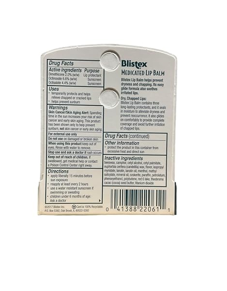 BLISTEX MEDICATED LIP BALM SPF 15, 0.15 OZ (BUNDLE OF 9)