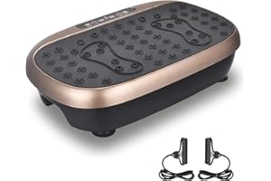 EILISON Atom Vibration Plate Exercise Machine - Full Body Vibration Plate for Lympathic Drainage with Acupressure - Home Fitness with Loop Bands for Weight Loss, 300lbs Capacity