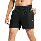 Haimont Men's Athletic Running Shorts 5 Inches for Gym Sports Active Workout with Pockets, Quick Dry, Water Resistant