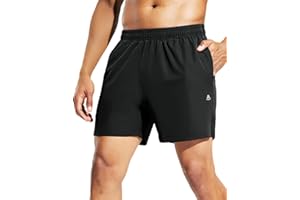 Haimont Men's Athletic Running Shorts 5/7 Inches for Gym Sports Active Workout with Pockets, Quick Dry, Water Resistant