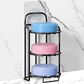 Yoshiky 3-Tier Shower Soap Shampoo Bar Holder, Self Adhesive & Freestanding Draining Bathroom Soap Dish Caddy for Bathroom Wa