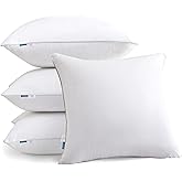 Oubonun 20"x20" Pillow Inserts (Set of 4) - 100% Cotton Cover, Square Throw Pillow Inserts for Couch, Sofa, Bed - Decorative 20 Inch White Pillow Inserts