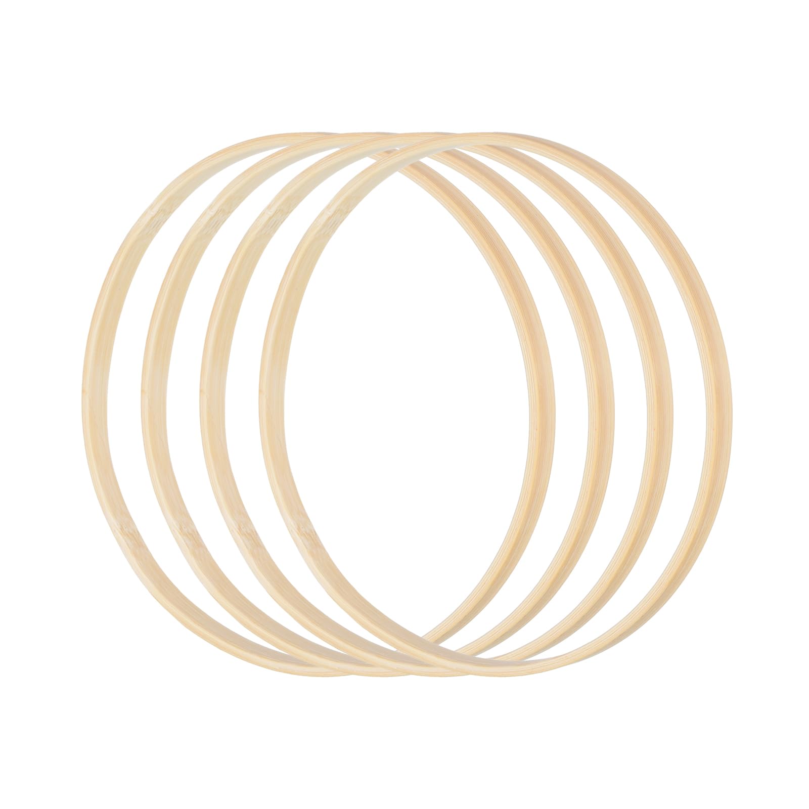 PATIKIL 9 Inch Bamboo Macrame Hoop, 10Pcs Wood Floral Hoop Craft Rings for DIY Craft Dream Catcher Wedding Wreath Decor Wall Hanging Decorations