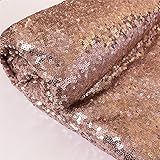 TRLYC 9 Feet 3 Yards Rose Gold Sequin Fabric, By the Yard, Sequin Fabric, Linen, Sequin Tablecloth, Table Runner