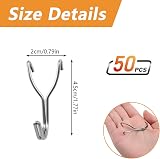 MOROBOR 50Pcs Stainless Steel Pegboard Hooks 20mm for Kitchen Garage Storage view 2