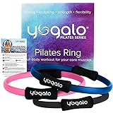 Pilates Ring - Toning, Sculpting, Strength and Flexibility, Power Resistance Exercise Circle, Thigh Toner, Fitness Magic Circle, 14 Inch Dual Grip Ring by Yogalo Pilates Series (Pink)