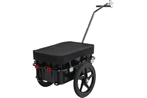 PEXMOR Bike Cargo Trailer with Removable Box & Waterproof Cover, Bicycle Wagon Trailers with 16" Wheels & Quick Release Universal Coupler, Large Loading Bike Trailer Storage Cart with Reflectors