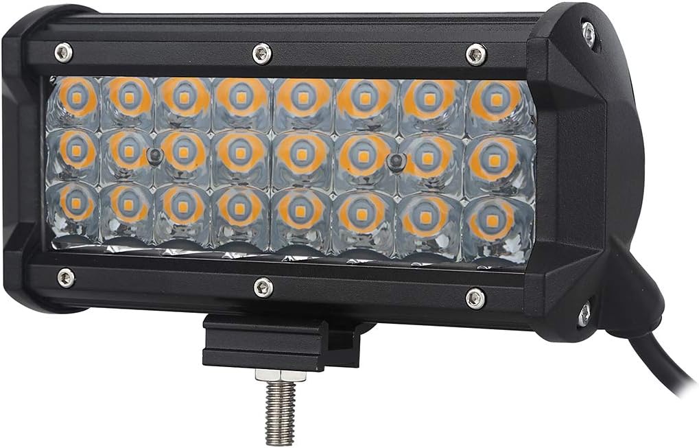 Auxmotec Amber Led Foglight Driving Work Light Bar Spot 7" 36W Off-road Pod Fog Lamps 12V 24V Lighting for Truck Car ATV UTV SUV Off-road Bike Polaris Motorcycle Tractor 12V 24V 2pcs: Automotive
