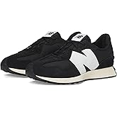 New Balance Kid's 327 V1 Sneaker, Black/White, 6 Big Kid