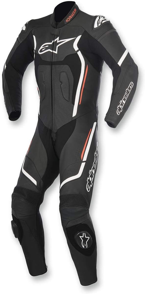 Motorcycle Alpinestars Motegi Leather Suit V2 1 Piece - Black White Red UK Seller