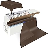 tujol Brown Disposable Plastic Table Cloth Roll 54" X 100', Plastic Table Cover with Cutter Box, Cut to Size Disposable Tablecloth for Parties