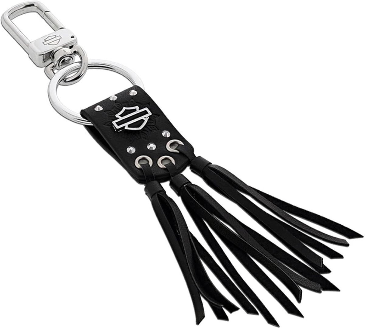 HarleyDavidson Key Chain Clip Faux Leather Fringe Fob, Bar