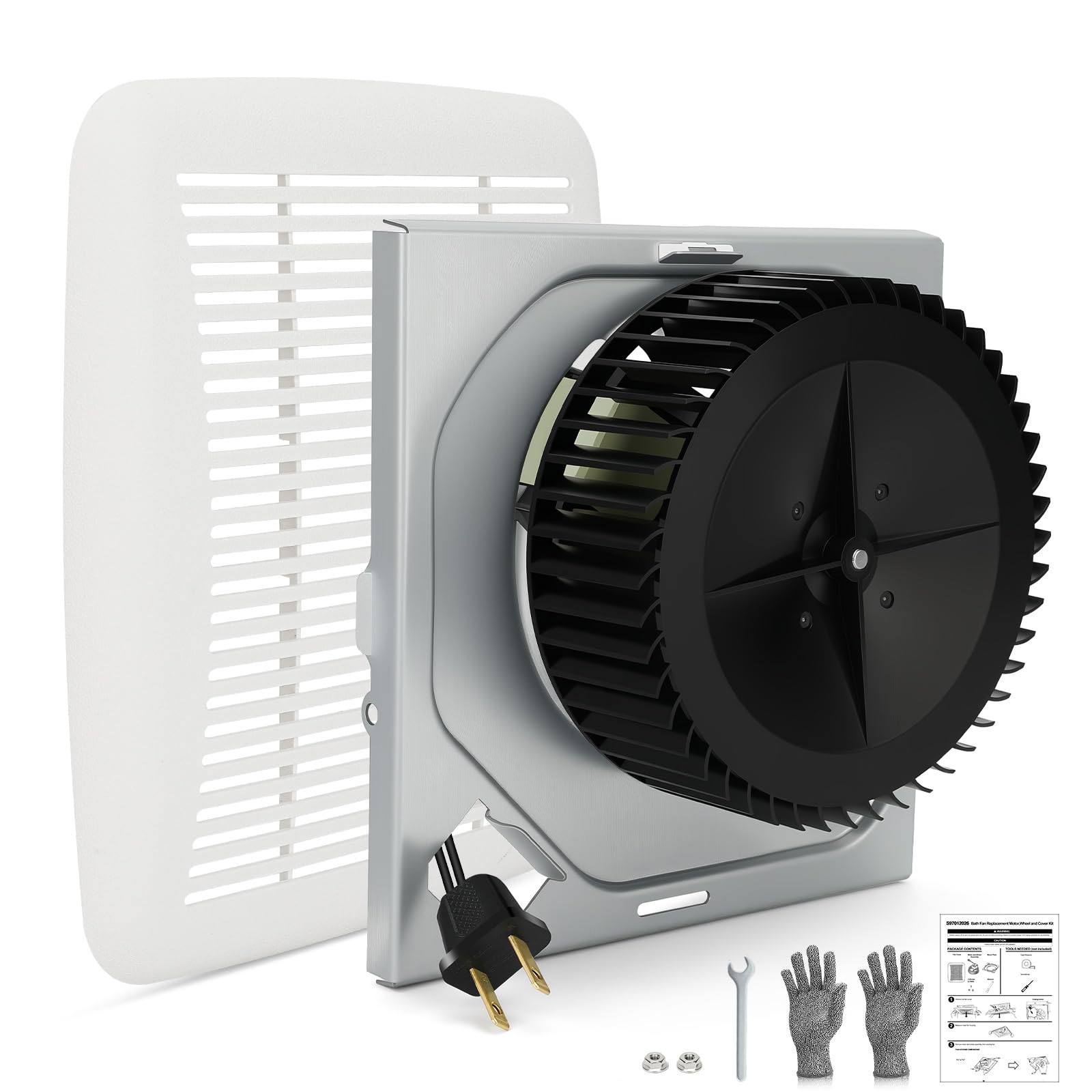 Photo 1 of Upgraded 696N-R02 B Unit Bathroom Exhaust Fan and Cover Kit – 70 CFM 3.0 Sone Quiet Bathroom Ceiling Fan Fit 663-G/J/H, 670-G/J/H, 671-G/J/H, 688-G/J/H/K, 689-G/J/K, S97012026 Bathroom Vent Fan