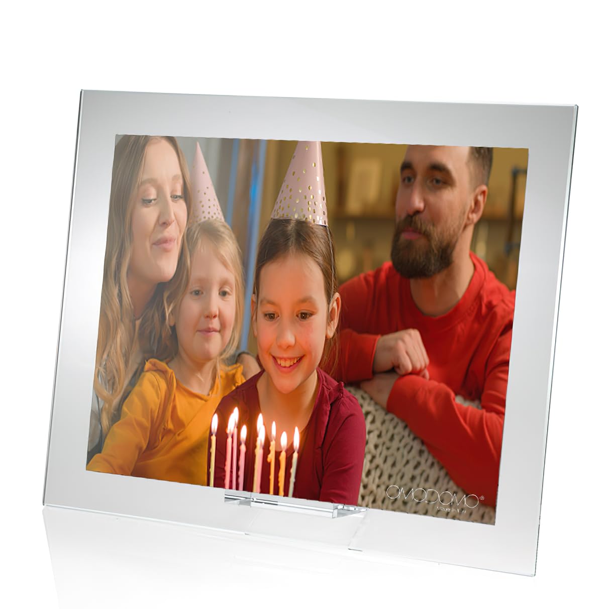 OMODOMO - Crystal Photo Frame 30 x 24 cm Handmade in Italy. Ice Table Photo Frame, Unique Gift Idea for Wedding Anniversary, Graduation, Golden Wedding and Special Occasions.