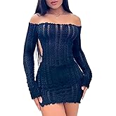 Womens Sexy Off Shoulder Dress Fuzzy Backless Cut Out Bodycon Mini Dress Y2k Date Night Club