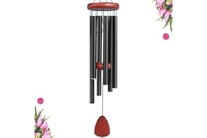 WENANA Large Aluminium Wind Chimes Outside, Soothing Melodic Memorial Sympathy Wind Chime, Suitable Outdoor Garden Decor, Gift for Mom Women Neighbors (Black Wind Chimes-36 in)