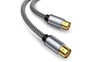 VANAUX MIDI Cable, 5 Pin DIN Connectors Male to Male for MIDI Keyboard, Keyboard Synth, Rack Synth, Sampler, External Sound Card, Sound Source (3ft/1m)