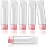 6 Pcs 1 oz Travel Bottles Empty Refillable Toothpaste Tubes Leak Proof Empty Squeeze Tubes Travel Toothpaste Container for Toiletries BPA Free Refillable Tube Squeeze Bottle (Pink)