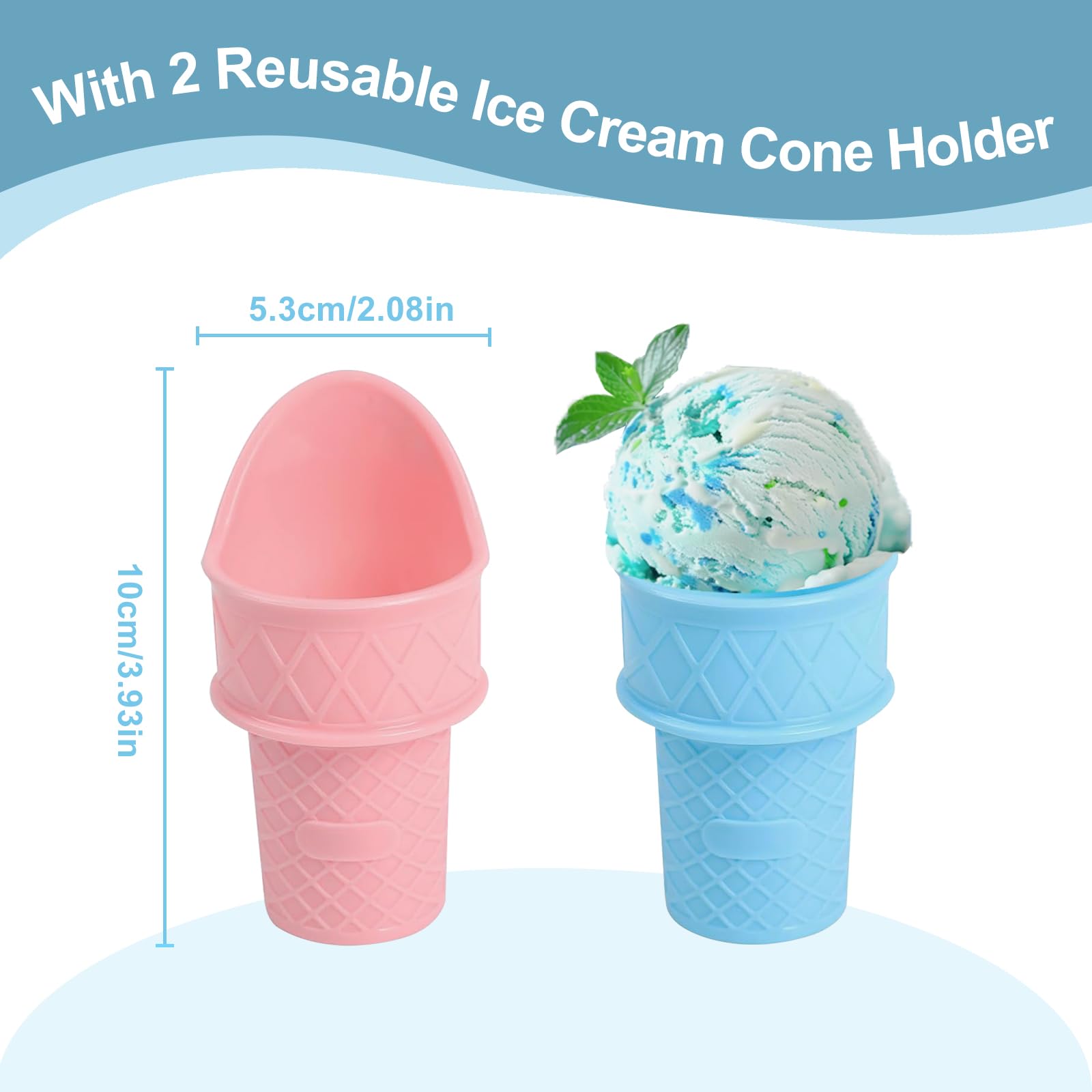 Ice Cream Maker Attachment for Kitchen Aid Stand Mixer, 2 Quart, Ice Cream & Sorbet Gelato Maker Machine, Fits 4.5Qt and Larger Stand Mixers, with 2 Ice Cream Holder