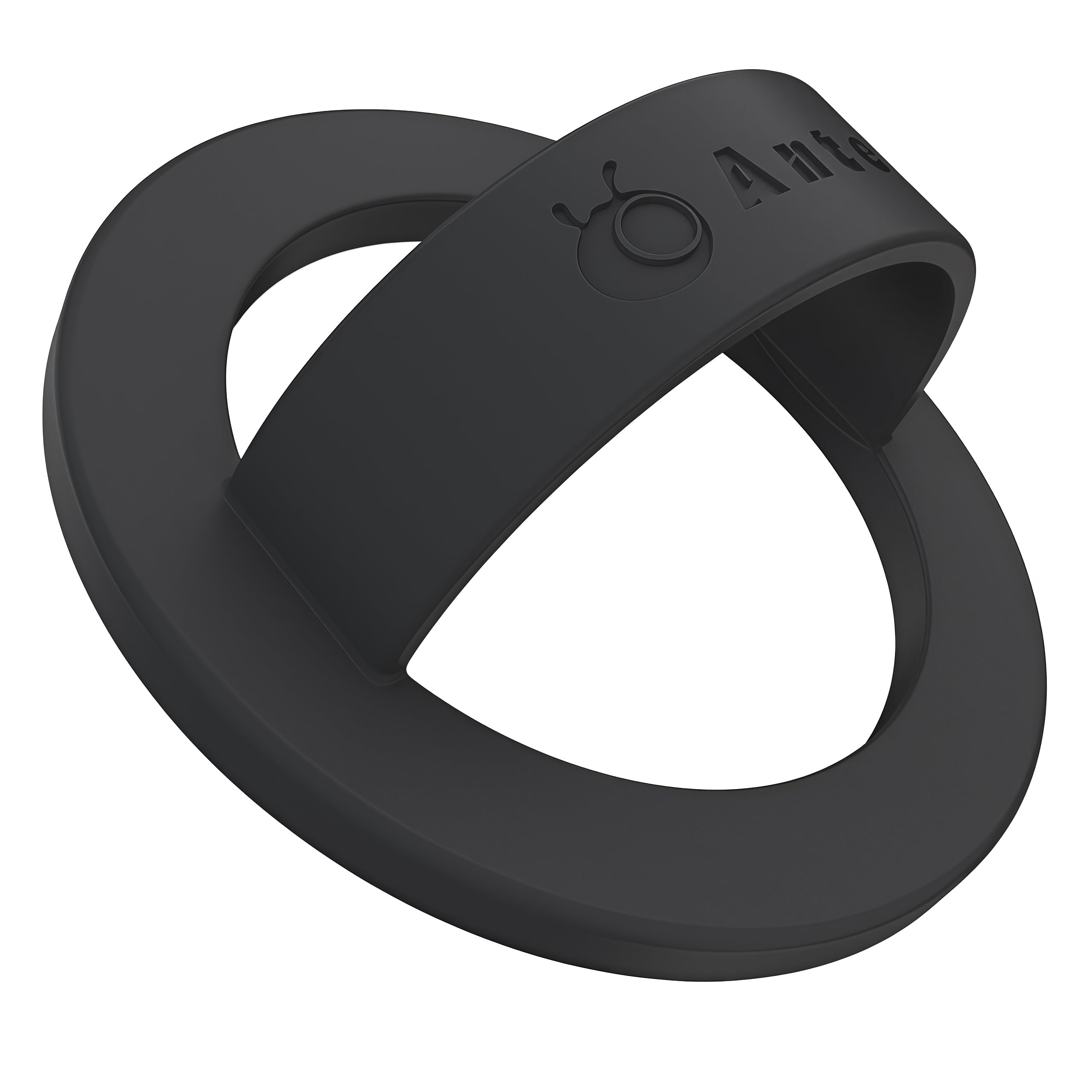Anteel Magnetic Silicone Ring Grip Phone Holder, Strong Magnetic Attraction, Comfy and Portable, Removable Finger Loop Grip for Magsafe Phone Case (Black)
