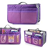 GEARONIC TM Lady Women Travel Insert Organizer Compartment Bag Handbag Purse Large Liner Tidy Bag - Purple
