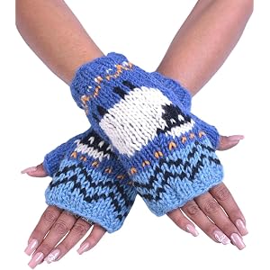 THE COLLECTION ROYAL Fingerless Hand Knitted Cozy Woolen Fingerless Mitten Gloves Handwarmer