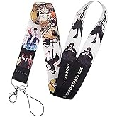 Pinstant Bungo Stray Dogs Manga Anime 17.7" Neck Lanyard Keychain Holder ID Badge Mobile Phone Pin Strap