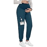 PACBREEZE Women's Maternity Scrubs with 6 Pockets, Workwear Maternity Jogger Scrubs Pregnancy Pants, S-XXL
