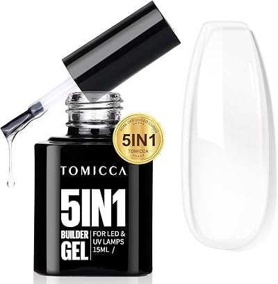 TOMICCA 5-in-1 Clear Builder Gel 15ml Crystal Nail Extension Hard Gel