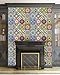 Tile Stickers 24 PC Set (2 X 12PC) Authentic Traditional Talavera Tiles Stickers Bathroom & Kitchen Tile Decals Easy to Apply Just Peel & Stick Home Decor 6x6 Inch (Bathroom Tile Stickers AB2)