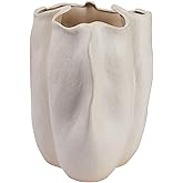 Bloomingville Decorative Organically Shaped Stoneware Vase, Matte Cream