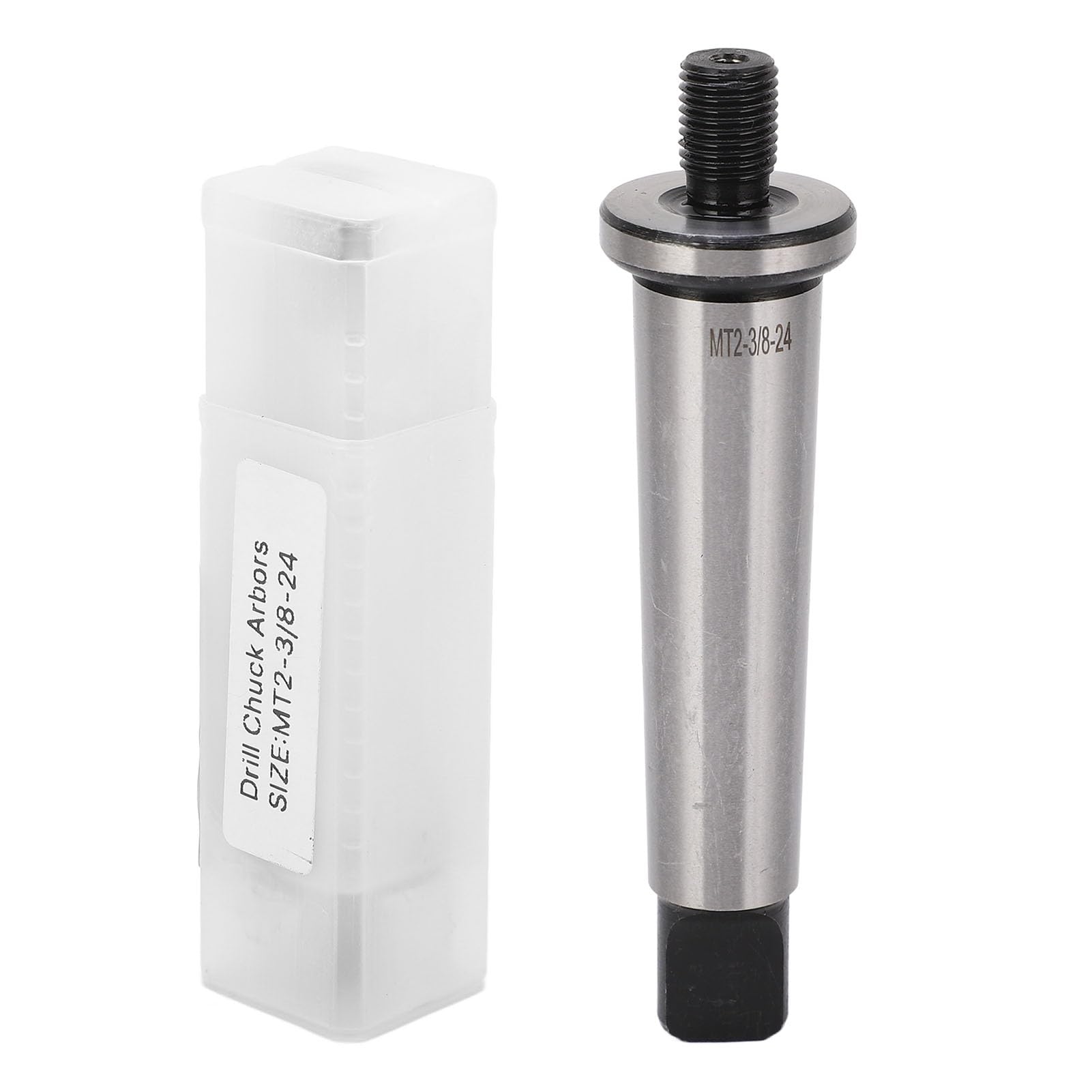 Drill Chuck Arbor MT2-3/8-24 3/8in‑24 Threaded Hardened Morse Taper Adapter MT2 Connecting Rod for Lathe Tapping Machine