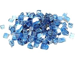 Skyflame 10-Pound Fire Glass for Fireplace Fire Pit and Landscaping, Pacific Blue Reflective, 1/2-Inch