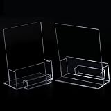 ROSshine A5 Leaflet Holder with Business Card Holder 2 Pack Crystal Clear view 5