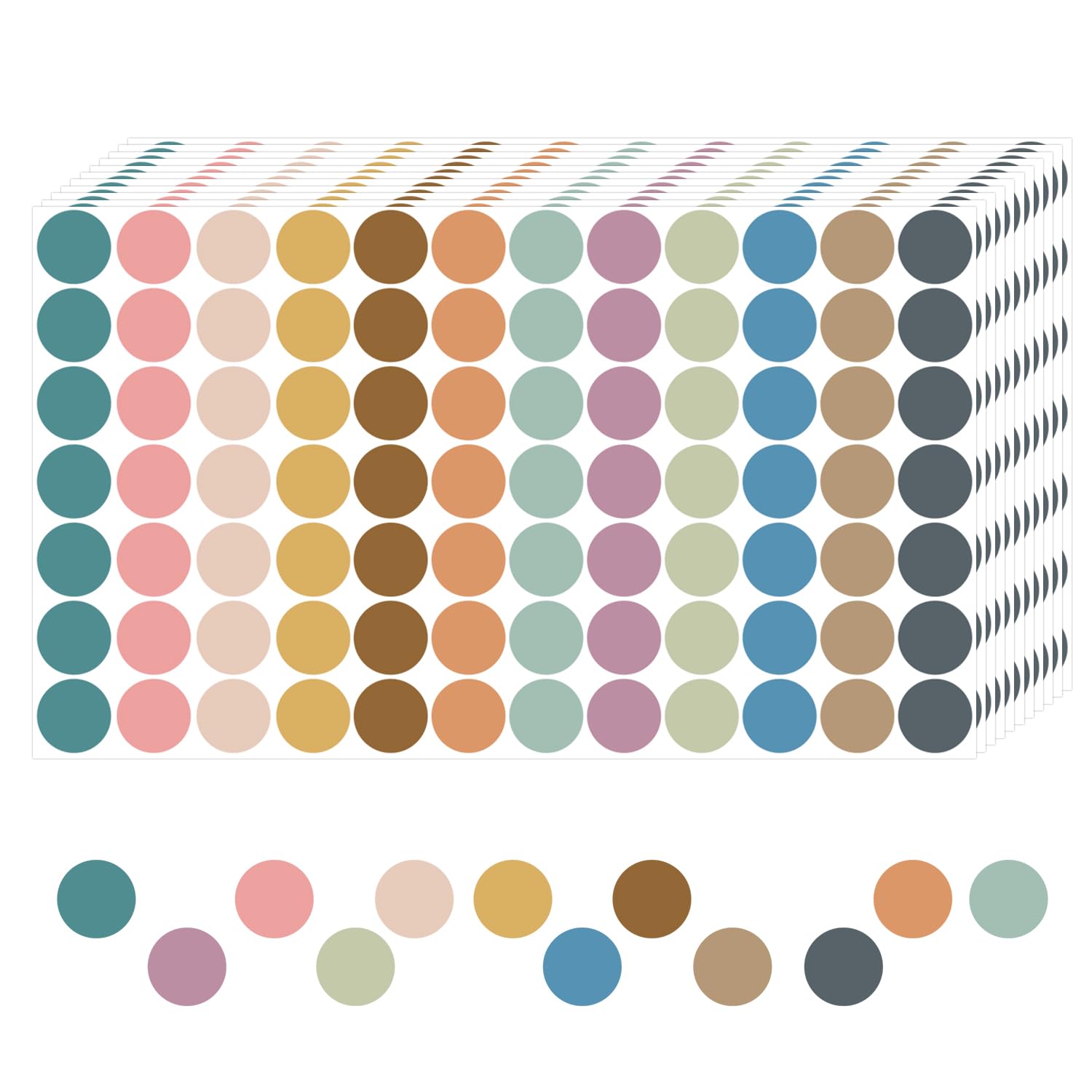Photo 1 of REGELETO Boho 4200 PCS 0.75 Inch 12 Colors Round Colored Dot Stickers for Toddlers Teaching Papers, Color Coding Labels, Circle Dots Stickers for Office and Student Classroom (25 Sheets)