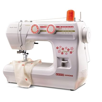 Usha Wonder Stitch Plastic Electric Sewing Machine with Hard Cover (Multicolour)