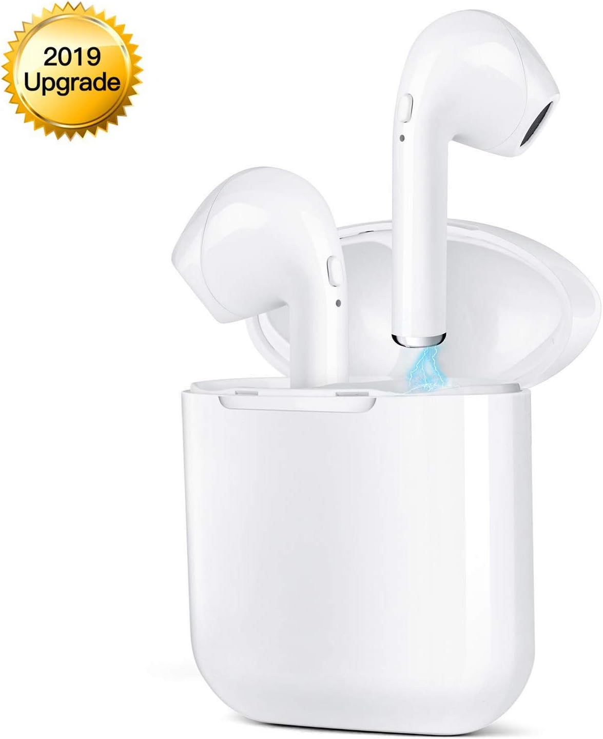 Bluetooth headset, wireless headset, built-in noise reduction microphone TWS portable charging case, automatic pop-up matching, compatible with iPhone, Samsung, AirPods Bluetooth devices