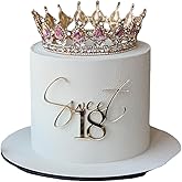 HQKJGSYX Sweet 18th Cake Topper Happy Birthday Cake Toppers Acrylic Golden Glitter for Eighteen Birthday Party Decorations Boys and Girls 18th Adultish Cake Topper Party Decorations Supplies