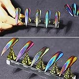 BORN PRETTY 0.2g Nail Art Chameleon Peacock Holographic Mirror Powder Manicure Chrome Pigment Laser Rainbow Neon Dust Glitter 8 Colors