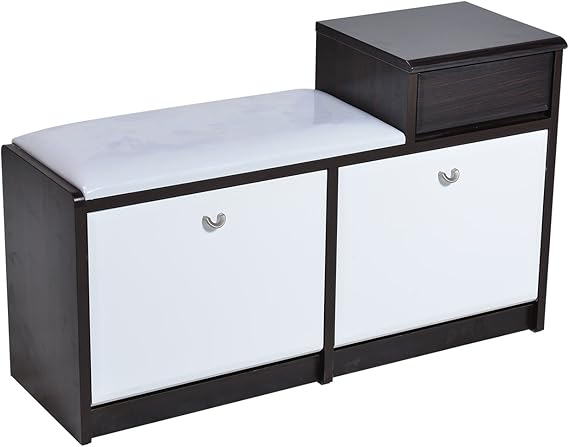 HOMCOM Mueble Zapatero Madera Muebles 95x57x30cm Asiento Gabinete