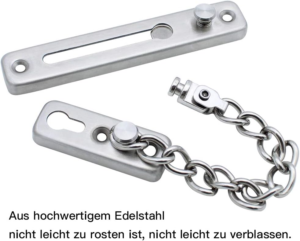 UBERMing 2Pcs Lock Chain Door Chain Latch Stainless Steel Front Door