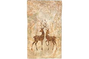 Abucaky Retro Wildlife Elk Deers Hand Towel for Bathroom Super Soft Absorbent Fingertip Towel Multi-Purpose Towels for Bath, Gym and Spa 27.5 X 15.7 Inch