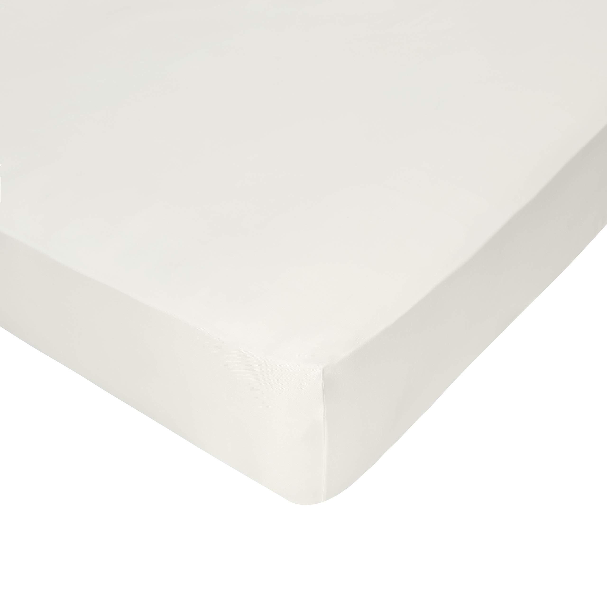 100% Bamboo Bed Linen - Luxury Fitted Sheet - Double (Natural White)