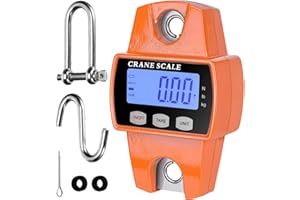 NEBYWOLD 660lb/300kg Digital Crane Scale - Compact LCD Handheld Hanging Scale for Garage, Farm, Hunting, Fishing & More(300kg