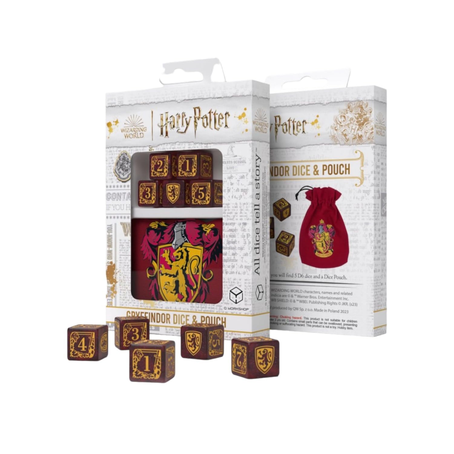 Harry Potter pack dés Gryffindor Dice & Pouch Set (5)