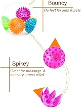 D.A.Y. Republic 6 Spiky LED Flashing Bouncy Balls 6.5cm Squishy Stress Relief view 4
