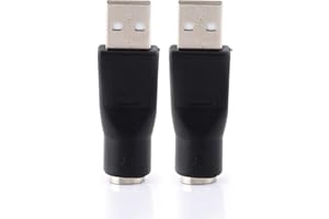 Richer-R USB to PS/2 Adapter, 2pcs USB 2.0 A Male to PS/2 Female Adapters Converter Connector for PC Computer Keyboard Mouse