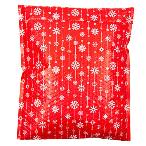 Inspired Mailers - Bubble Mailers 12x15 (Writable Area) - Winter Snowflakes - Choose Between 6x9, 10x13 and 12x15 Sizes - Padded Envelopes (12x15, 25 Pack)