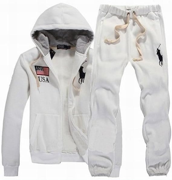 Amazon Polo Ralph Lauren ポロラルフローレン パーカー セットアップ 秋冬 厚手 メンズ スウェット ズボン 上下セット ホワイト Xlサイズ 並行輸入品 ジャージ上下セット 通販